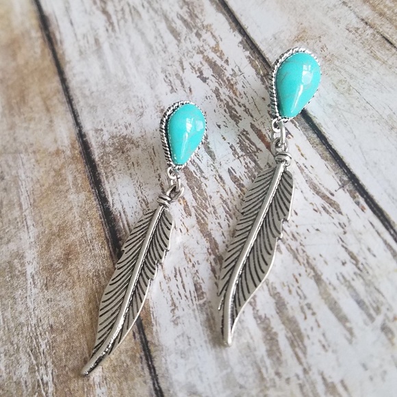 Silver turquoise  earrings - Picture 5 of 7